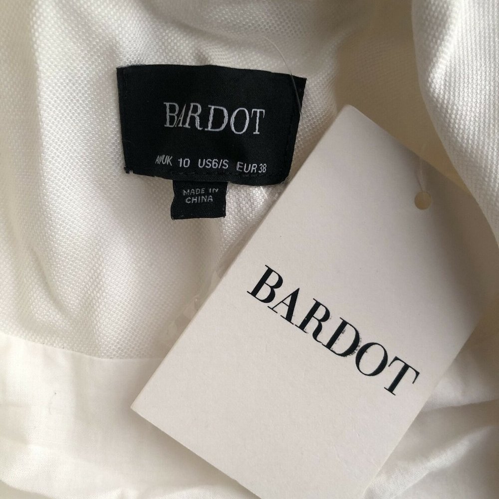 Bardot Relaxed Blazer Ivory White Linen Minimal S_7